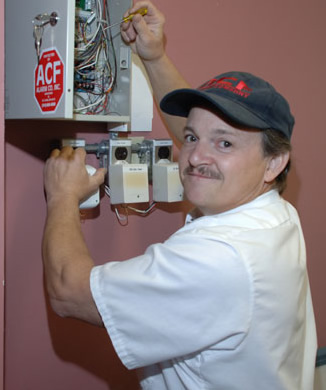 man working on wiring